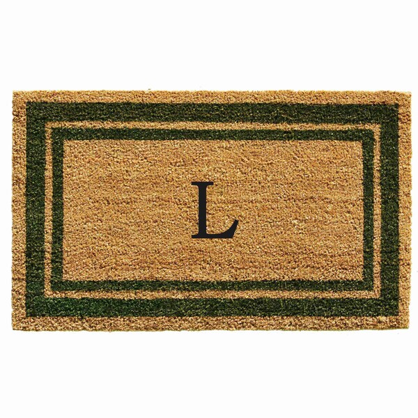 Calloway Mills Monogram Door Mat, Natural, Sage Green, 24 in W x 36 in L 153042436L - main